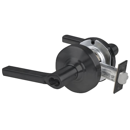 Schlage Grade 1 Entrance/Office Lock, Latitude Lever, Schlage FSIC Prep Less Core, Matte Black Finish ND50JD LAT 622